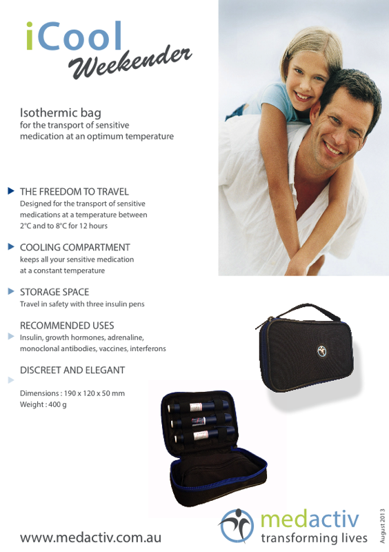 iCool Weekender diabetic travel bag product sheet
